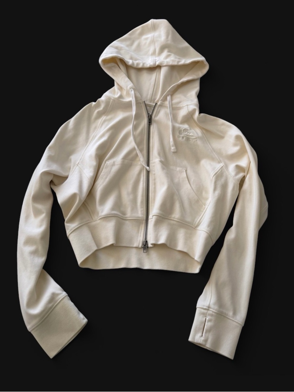 Quiksilver Women's Cropped Zip Hoodie in Cream